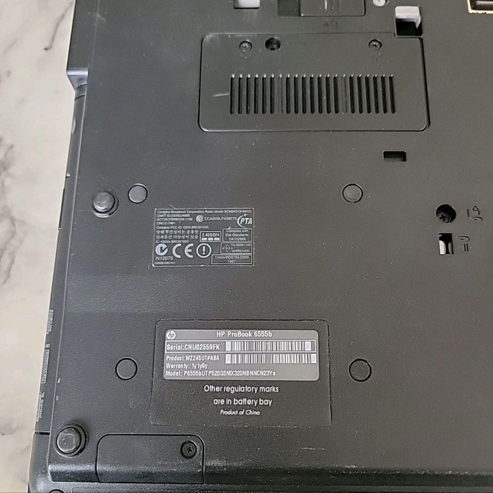 Hp Probook 6555b Laptop Window's 7 Pro. Powers On Hard Drive Wiped And Memory - Picture 6 of 8